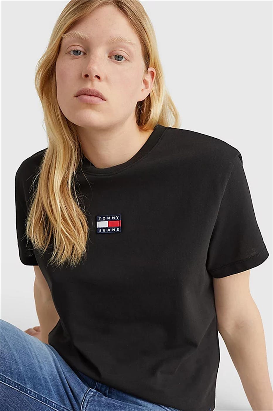 Tommy Jeans - Zwarte Logo Badge T-shirt