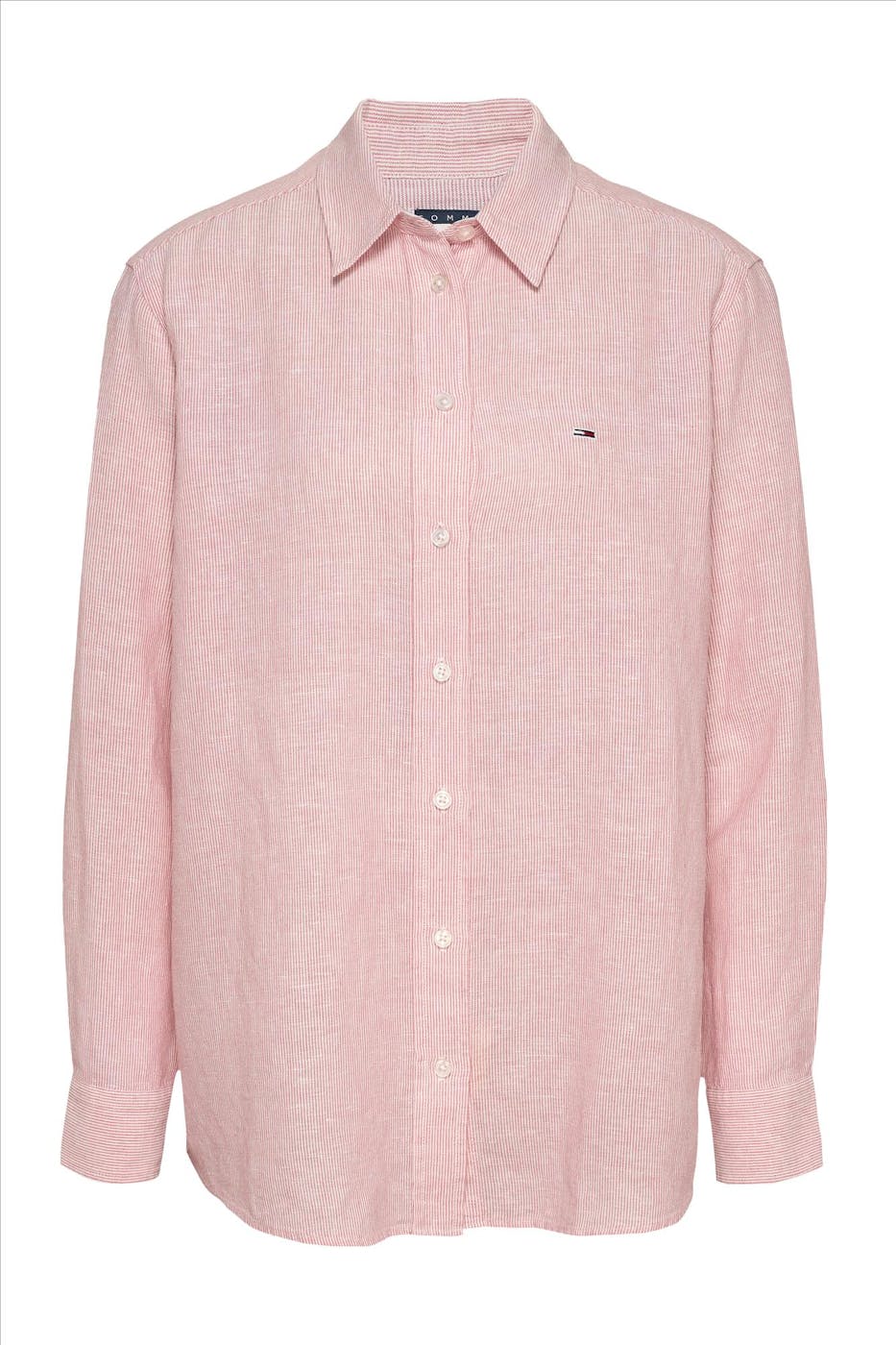 Tommy Jeans - Rood-Witte Relaxed Linen blouse