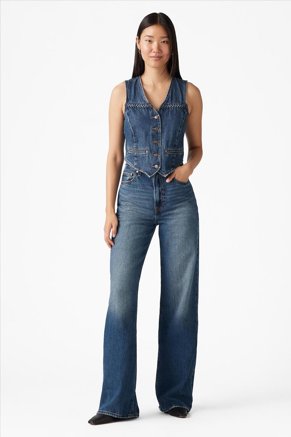 Levi's - Blauwe Ribcage wide jeans