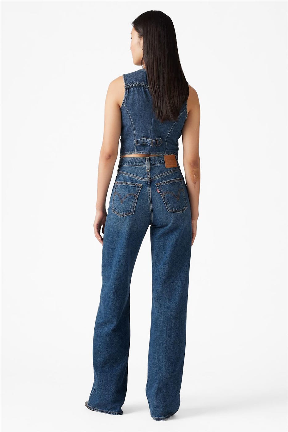 Levi's - Blauwe Ribcage wide jeans