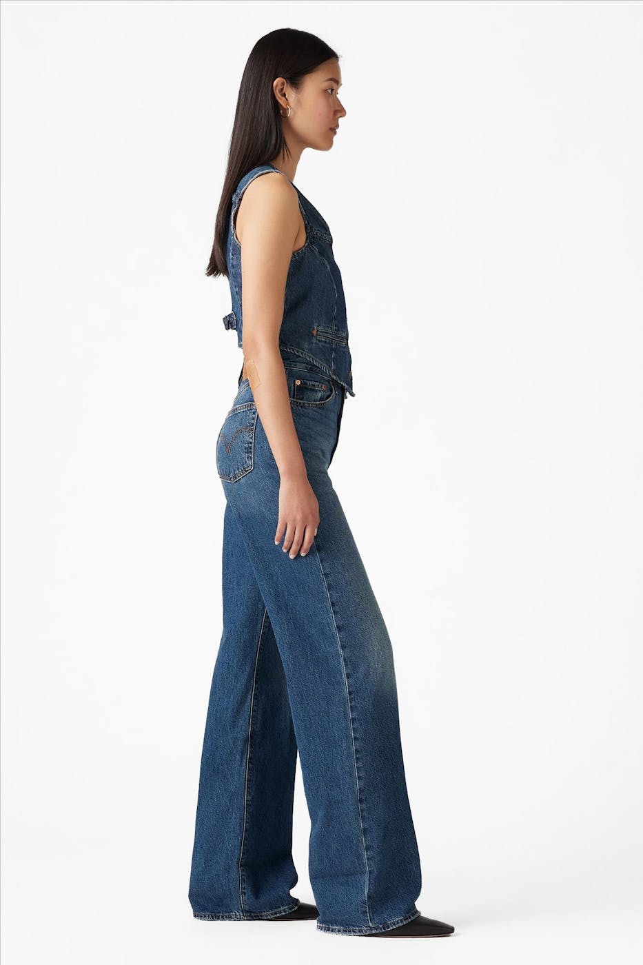 Levi's - Blauwe Ribcage wide jeans