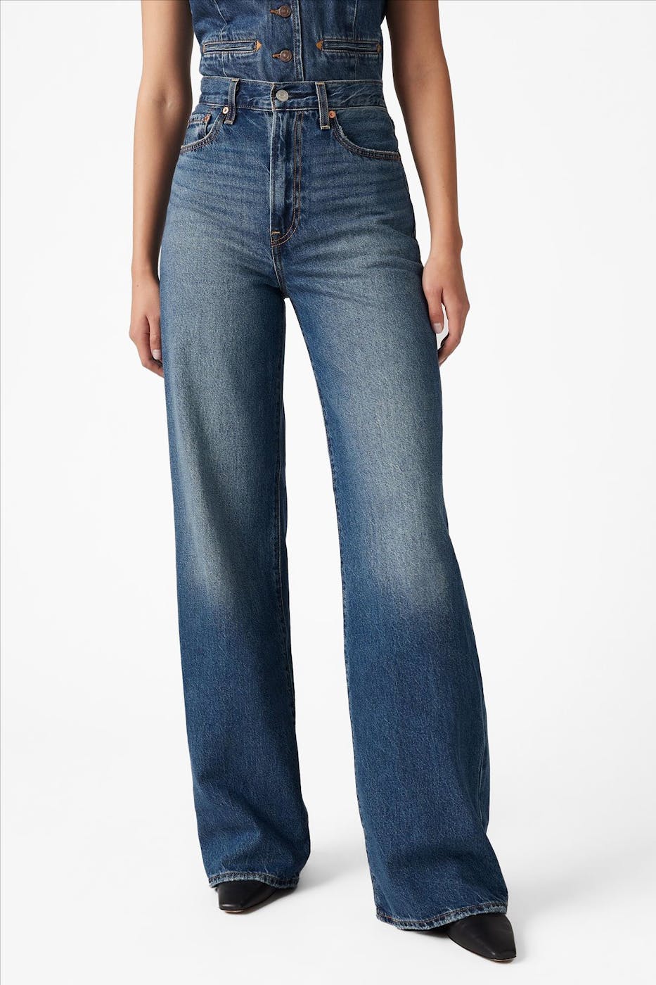 Levi's - Blauwe Ribcage wide jeans