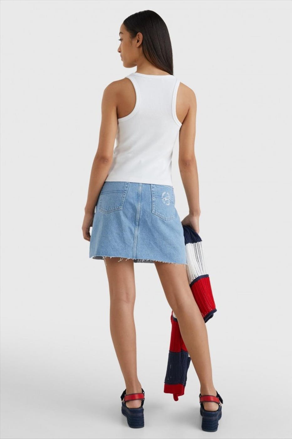 Tommy Jeans - Witte TJW Feminine rib tank top