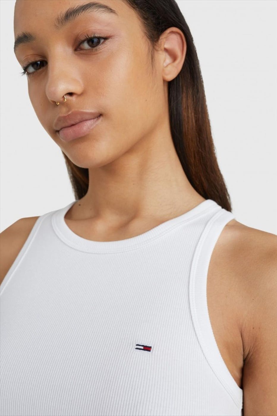 Tommy Jeans - Witte TJW Feminine rib tank top