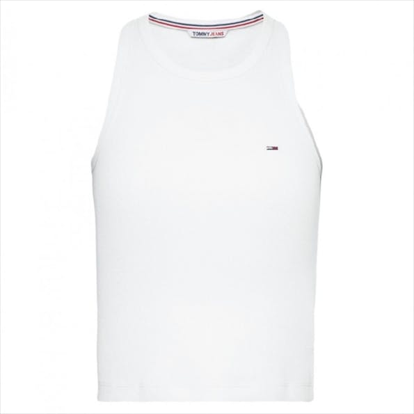 Tommy Jeans - Witte TJW Feminine rib tank top