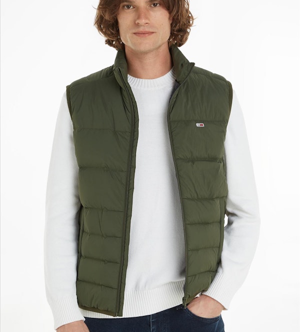 Tommy Jeans - Legergroene Light Down bodywarmer