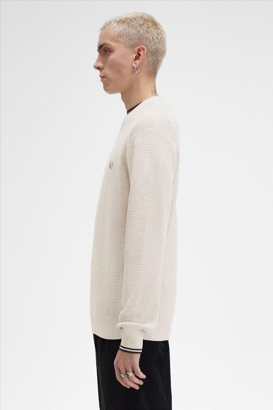 Fred Perry - Beige Waffle Stitch trui