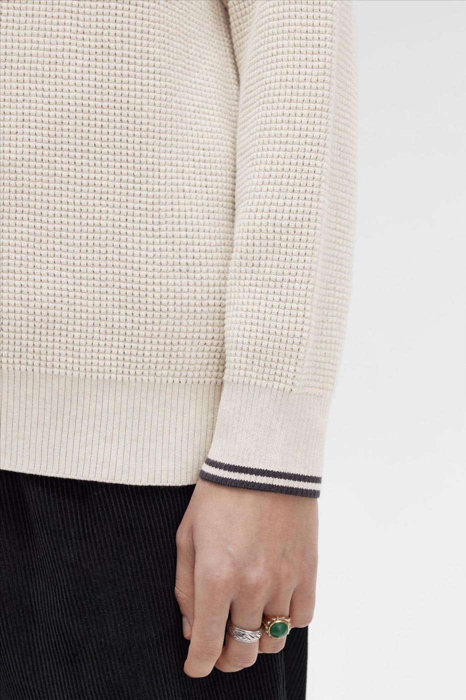 Fred Perry - Beige Waffle Stitch trui