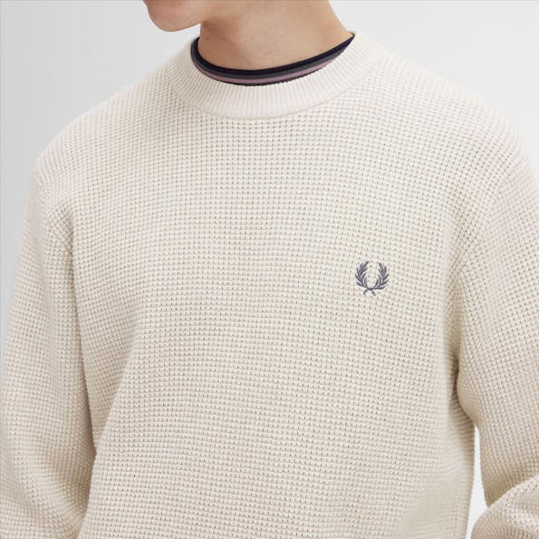 Fred Perry - Beige Waffle Stitch trui
