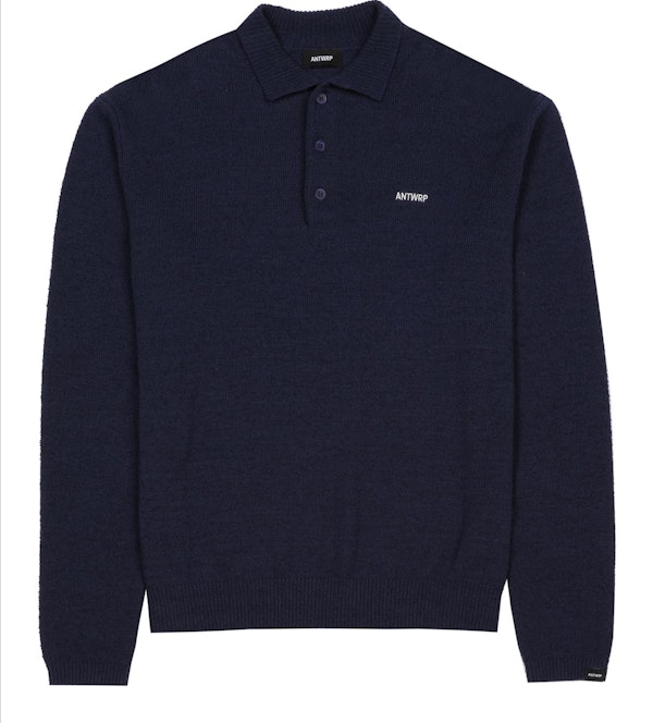 Antwrp - Donkerblauwe Knitted polo