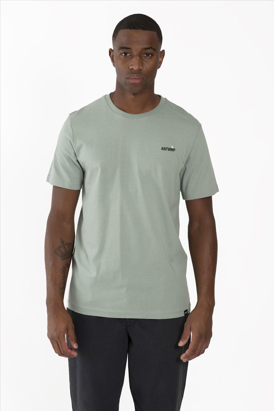 Antwrp - Lichtgroene Flower Logo T-shirt