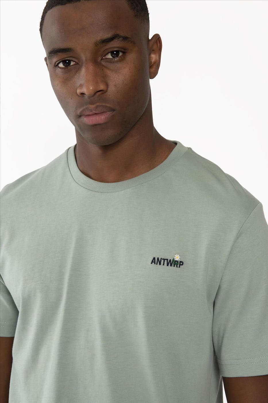 Antwrp - Lichtgroene Flower Logo T-shirt