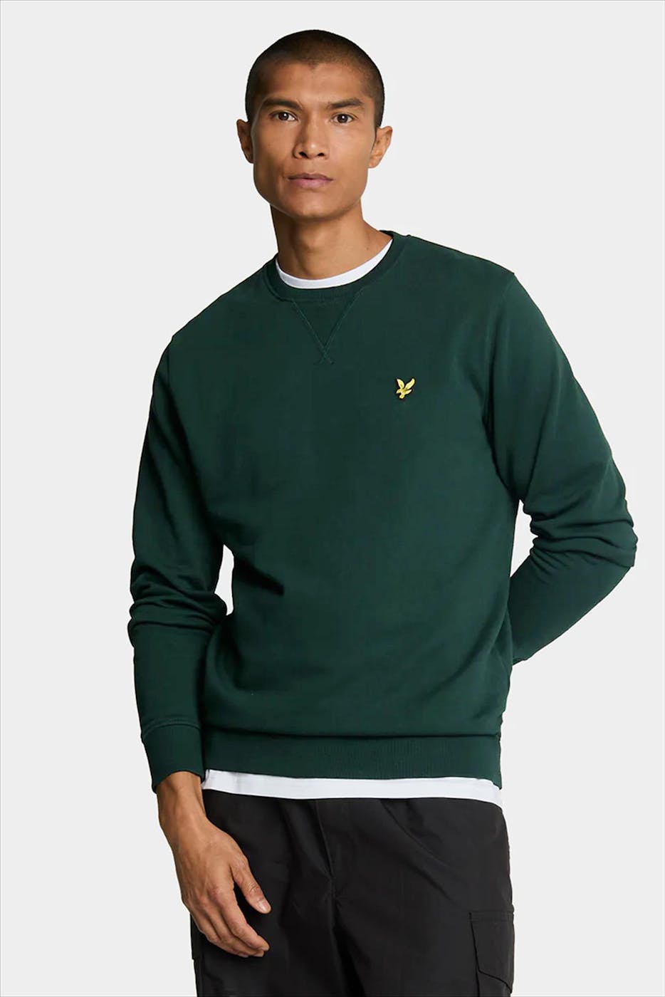 Lyle & Scott - Donkergroene Crew Neck sweater