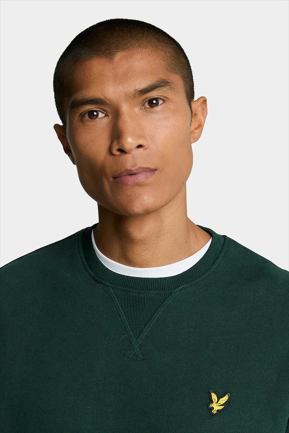 Lyle & Scott - Donkergroene Crew Neck sweater