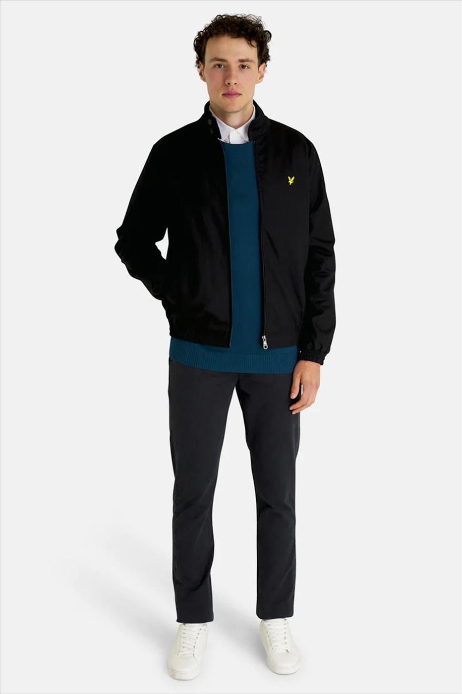 Lyle & Scott - Petrolblauwe CrewNeck Merino trui