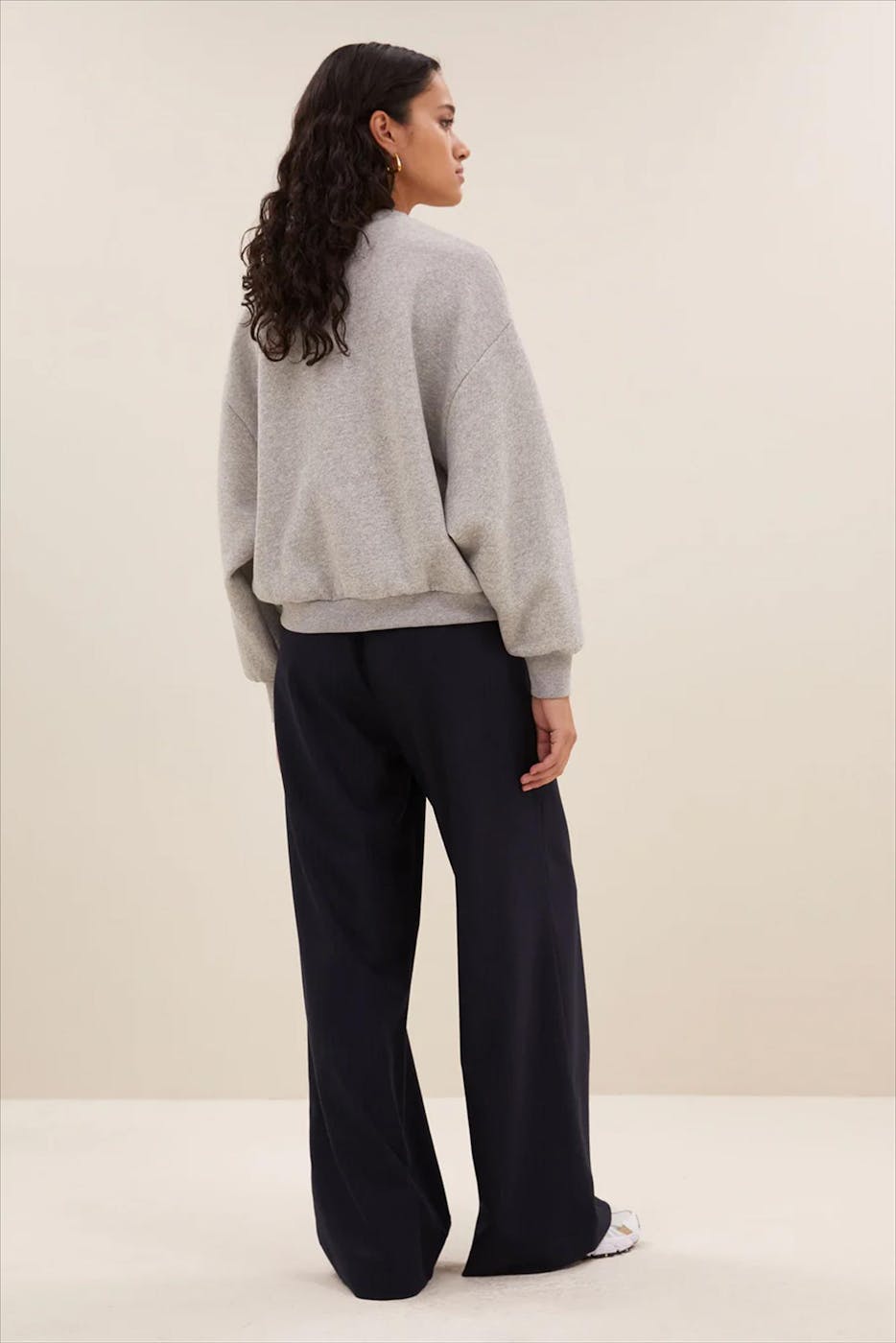 BY BAR - Grijze Bibi Patchwork sweater