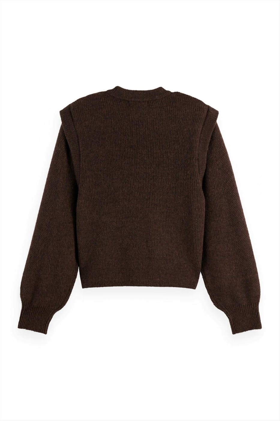 Scotch & Soda - Donkerbruine Shoulder Detail trui
