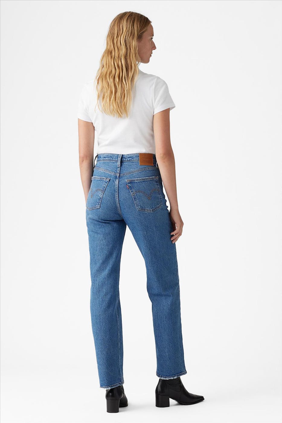 Levi's - Blauwe Ribcage straight ankle jeans
