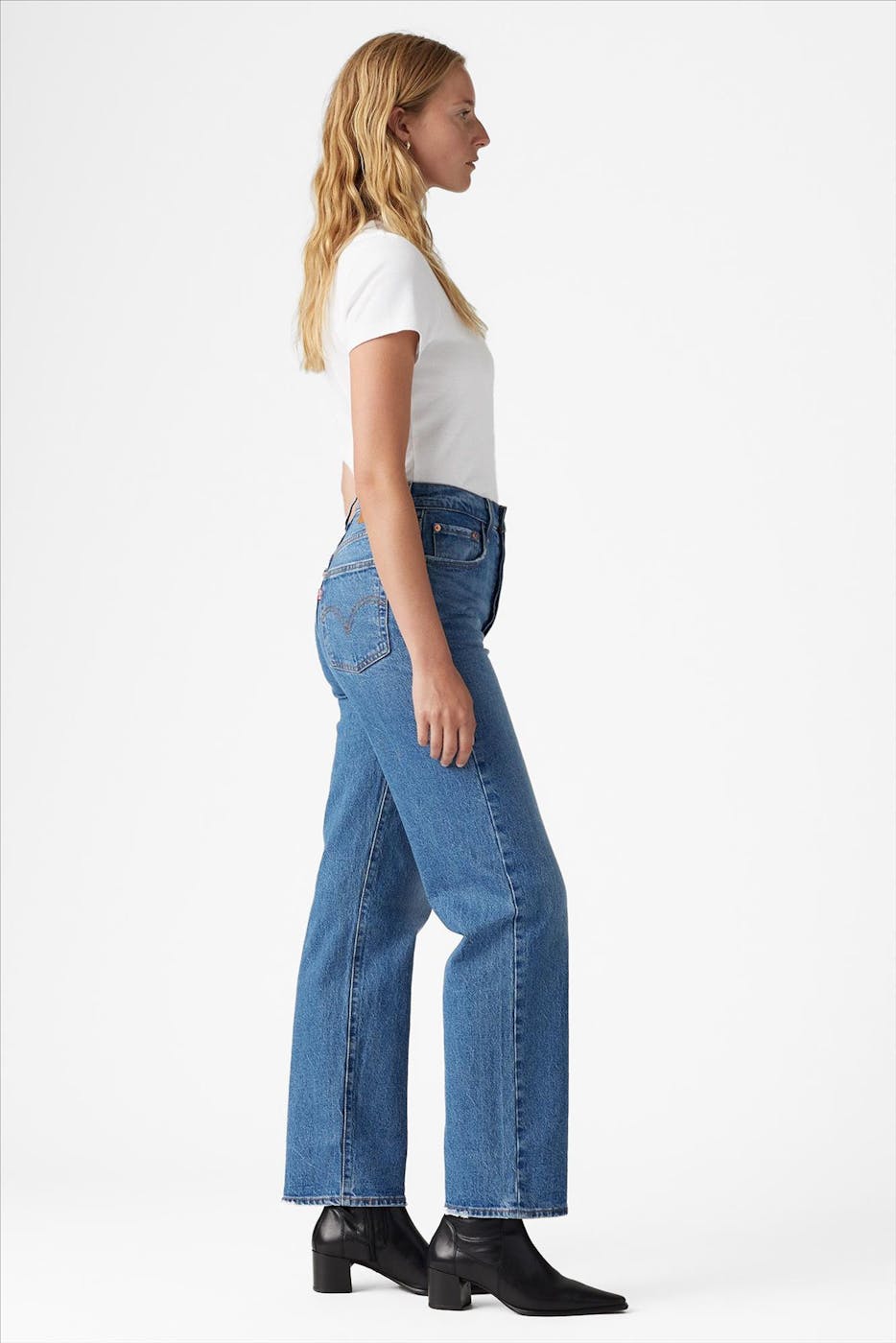 Levi's - Blauwe Ribcage straight ankle jeans
