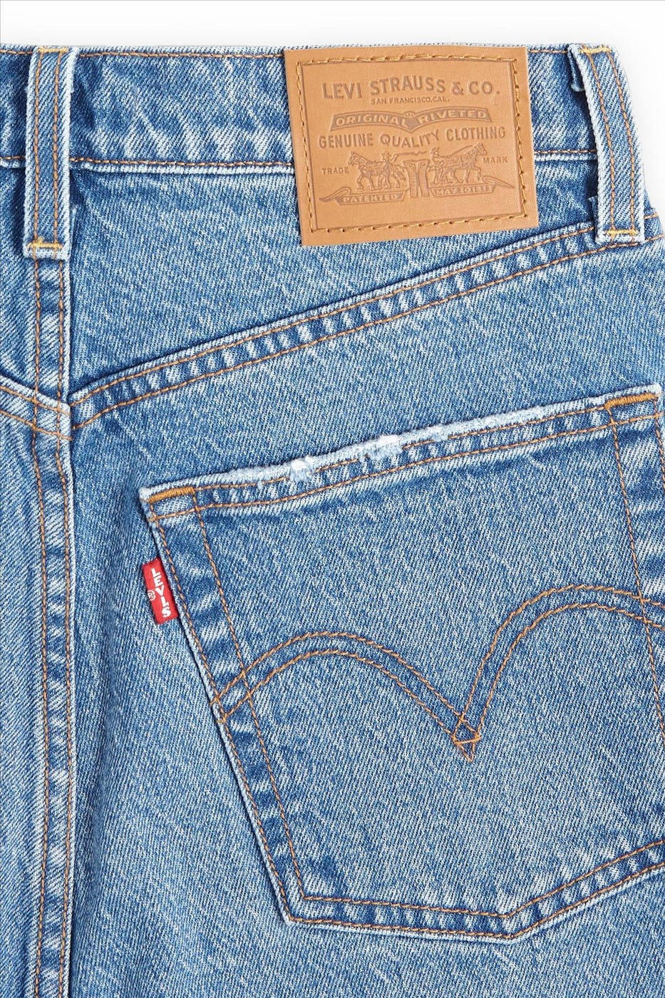 Levi's - Blauwe Ribcage straight ankle jeans