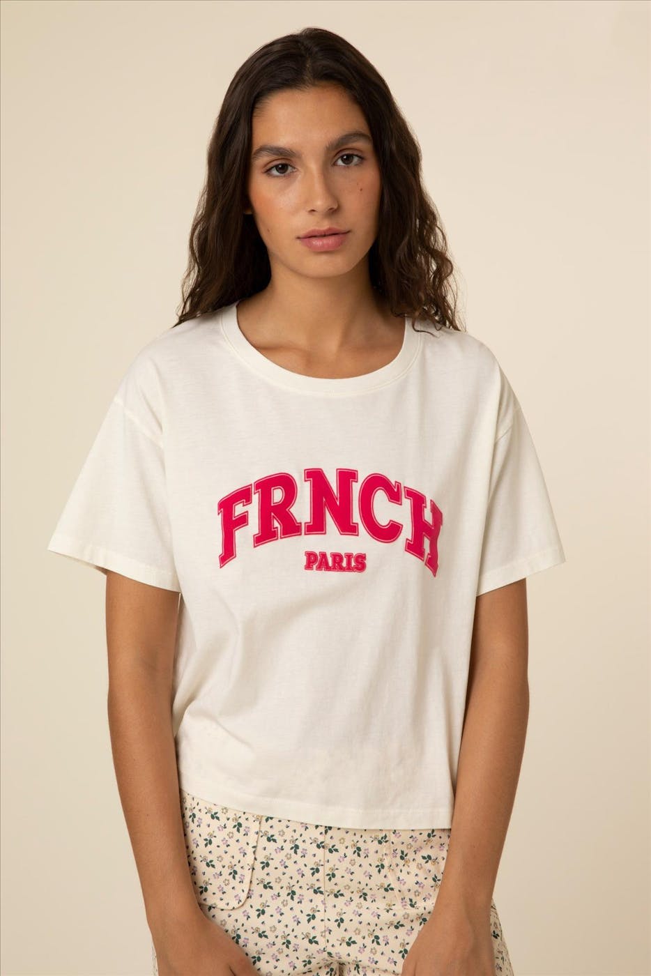 FRNCH - Ecru-fuchsia Sana T-shirt