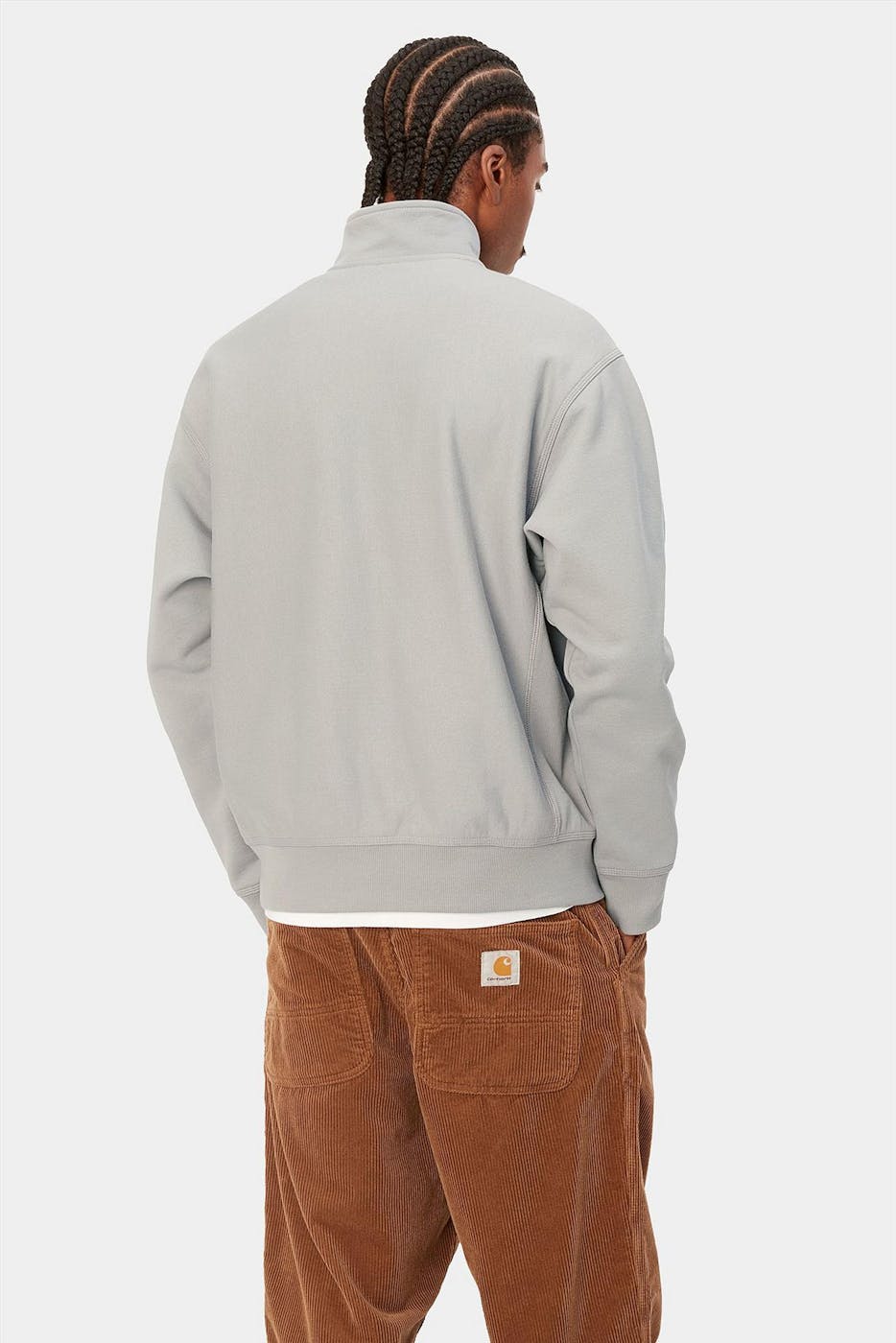 Carhartt WIP - Lichtgrijze Half Zip sweater