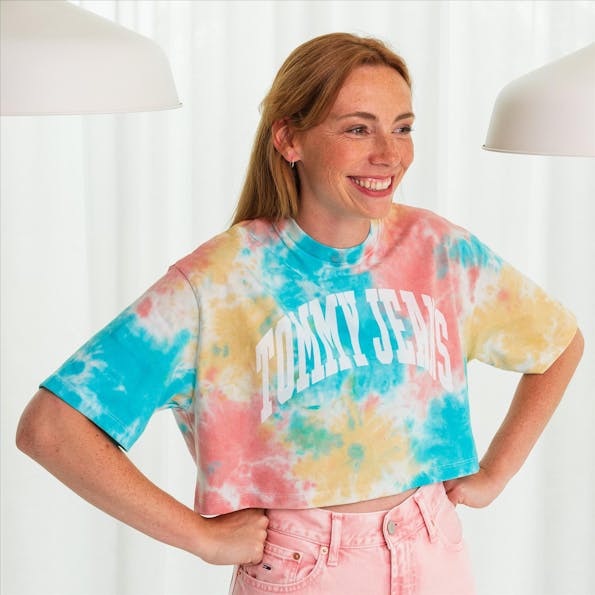 Tommy Jeans - Multicolour tie dye crop T-shirts