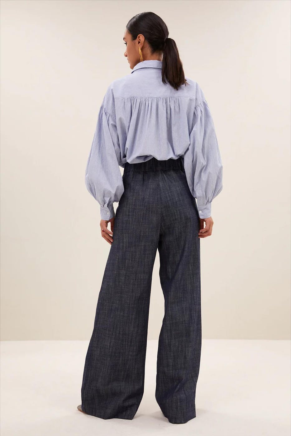 BY BAR - Donkerblauwe Benji Twill broek