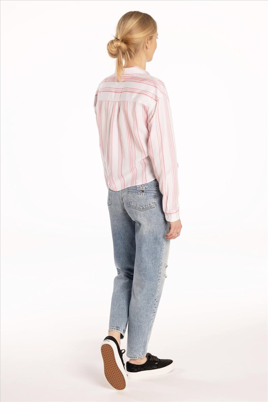 Tommy Jeans - Wit-rozeTJW Front Tie Stripe blouse