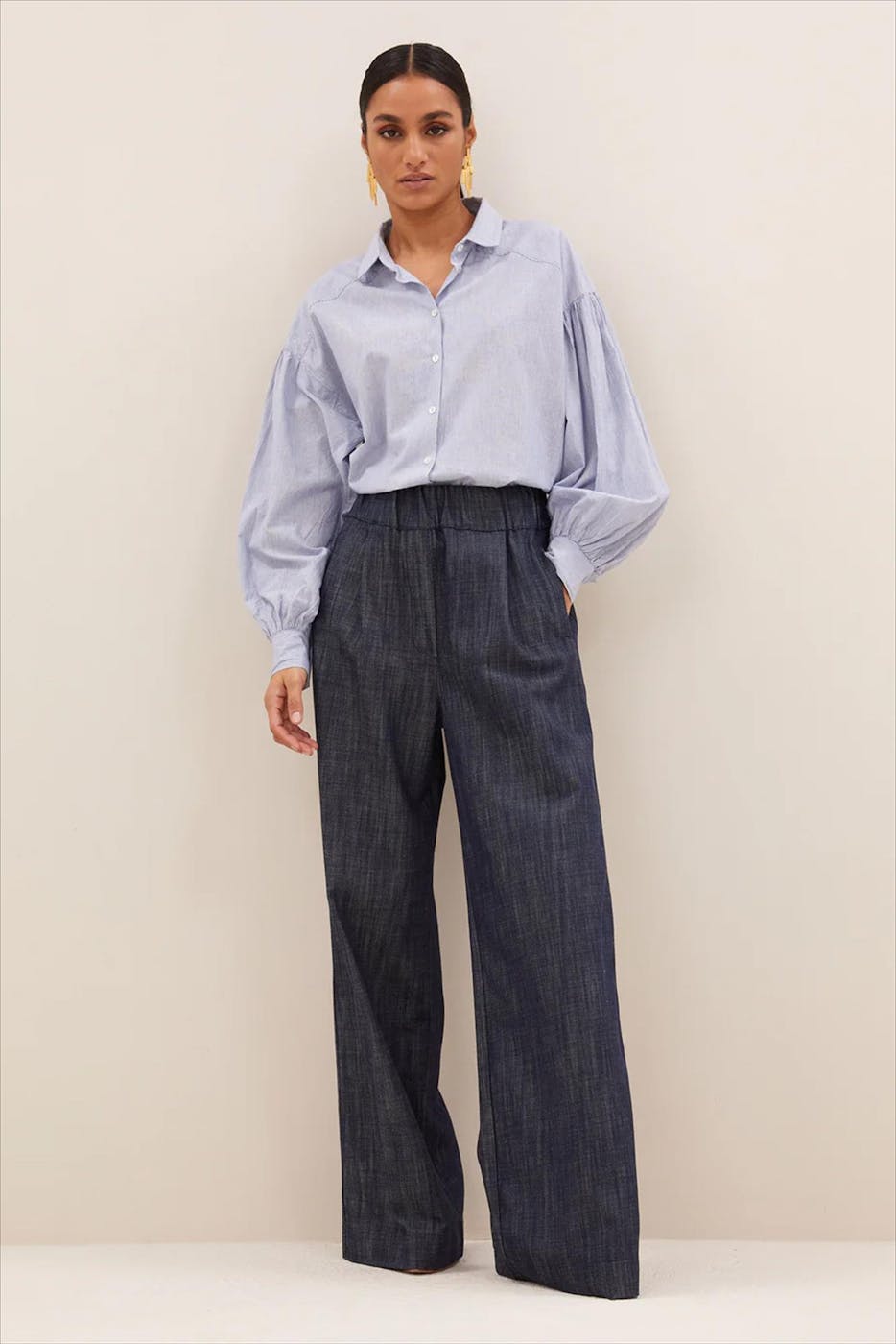 BY BAR - Donkerblauwe Benji Twill broek