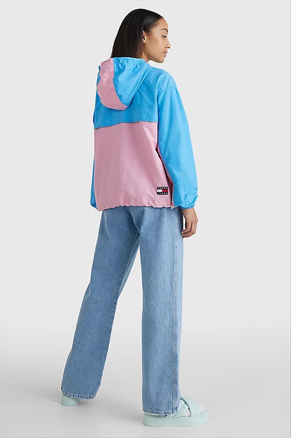 Tommy Jeans - Blauw-roze TJW Chicago Colorblock jas