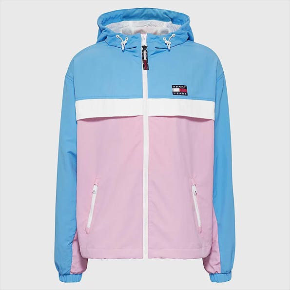 Tommy Jeans - Blauw-roze TJW Chicago Colorblock jas