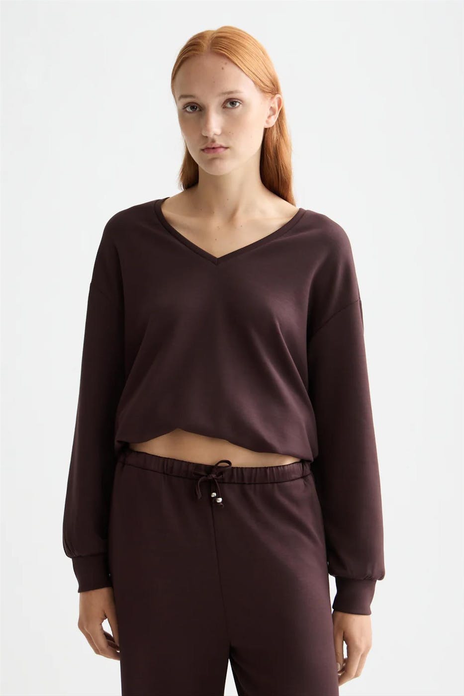 Scotch & Soda - Donkerbruine Modal Cord sweater