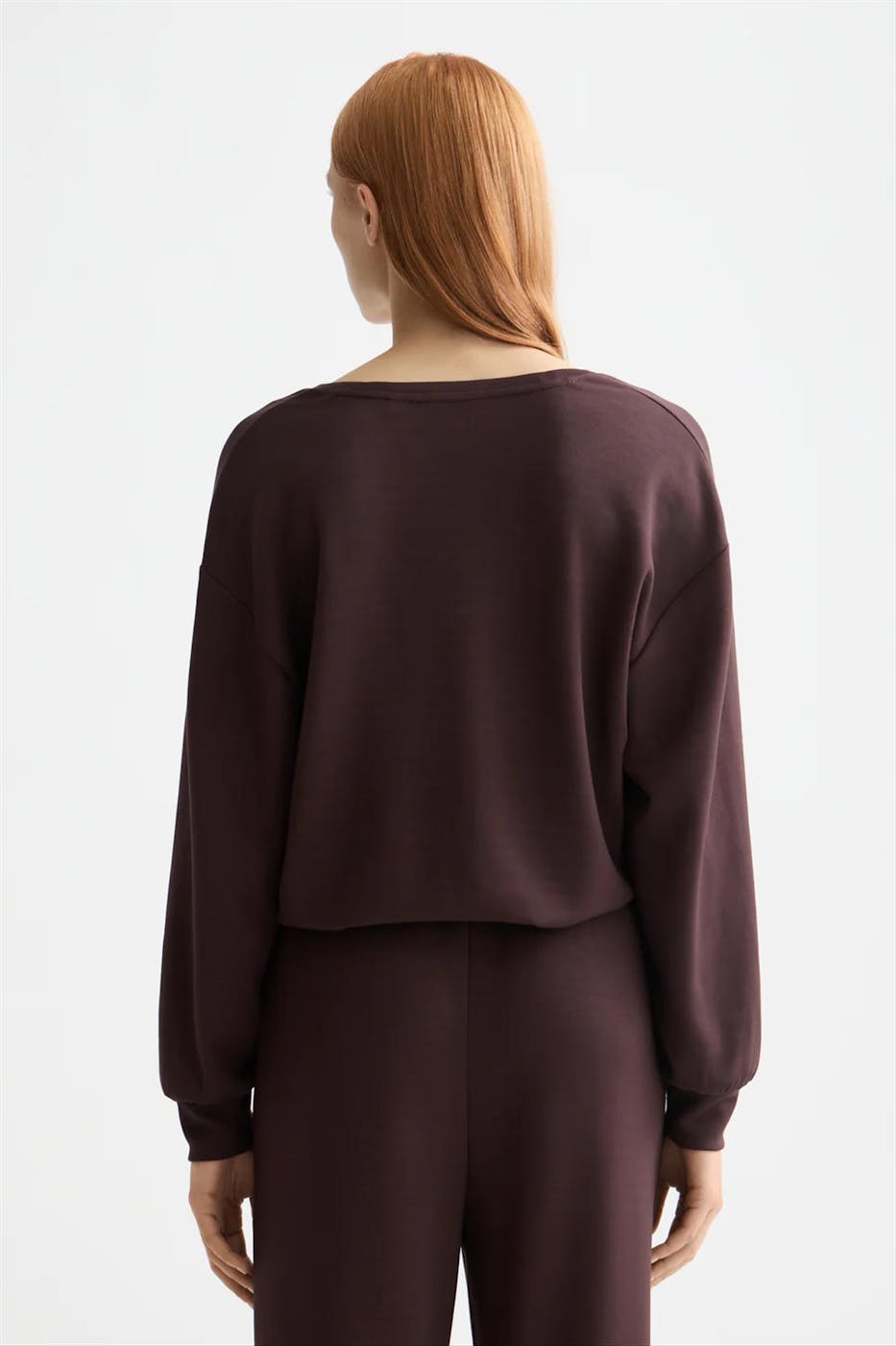 Scotch & Soda - Donkerbruine Modal Cord sweater