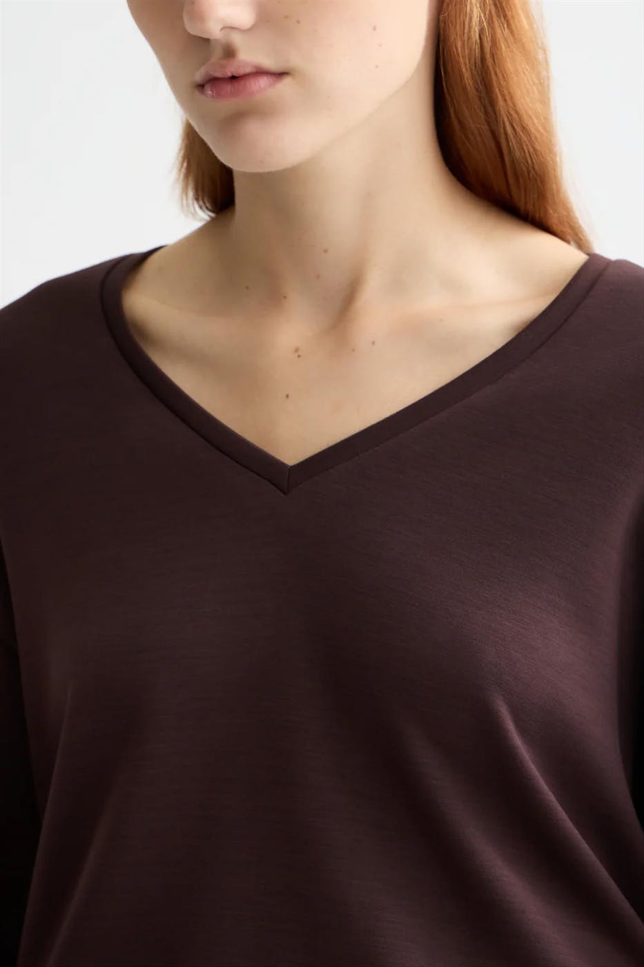 Scotch & Soda - Donkerbruine Modal Cord sweater