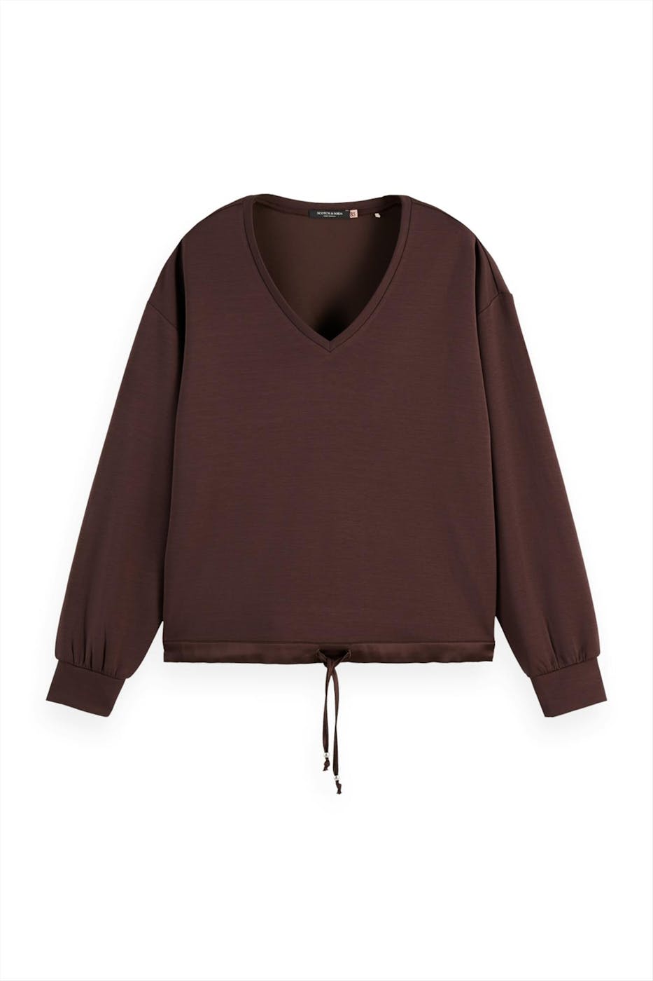 Scotch & Soda - Donkerbruine Modal Cord sweater