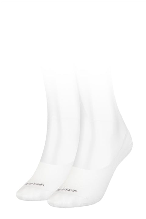 Calvin Klein - Witte Footie 2-pack sokken, one size