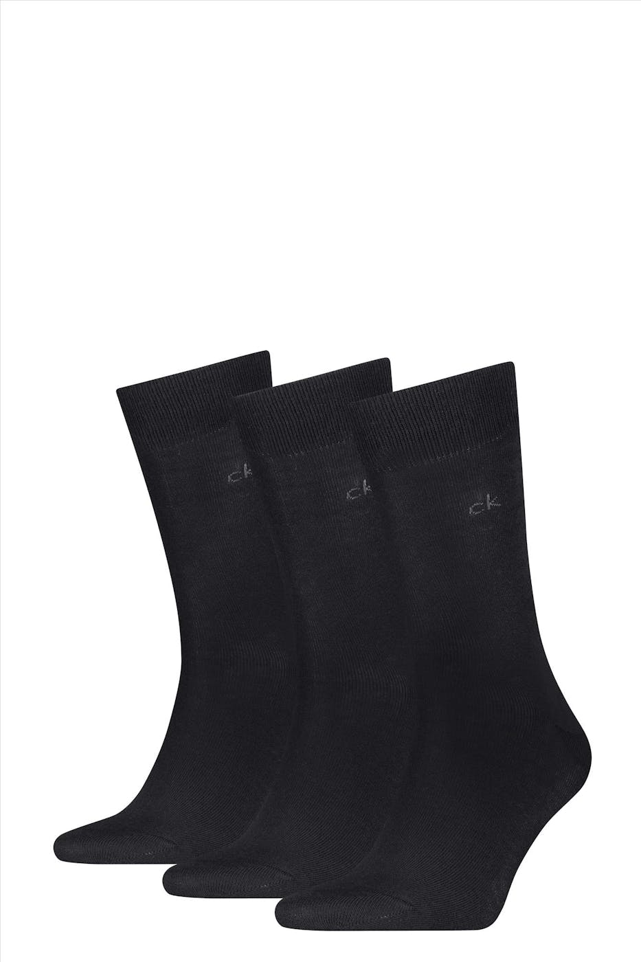 Calvin Klein - Zwarte 3-pack sokken, maat: 43-46
