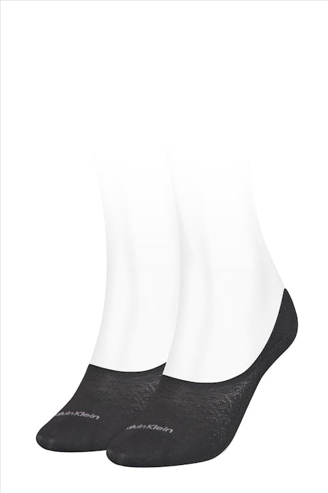 Calvin Klein - Zwarte Footie 2-pack sokken, maat: one size