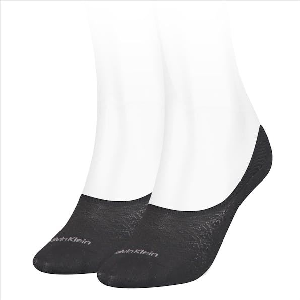 Calvin Klein - Zwarte Footie 2-pack sokken, maat: one size