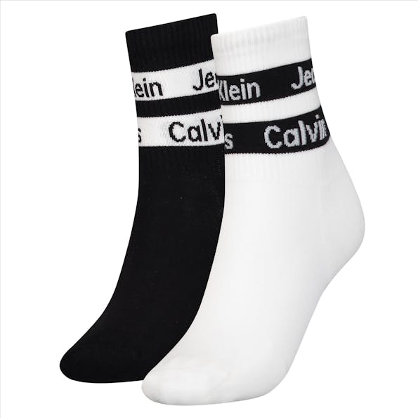 Calvin Klein - Zwart-witte 2-pack Short sokken, maat: 37-41