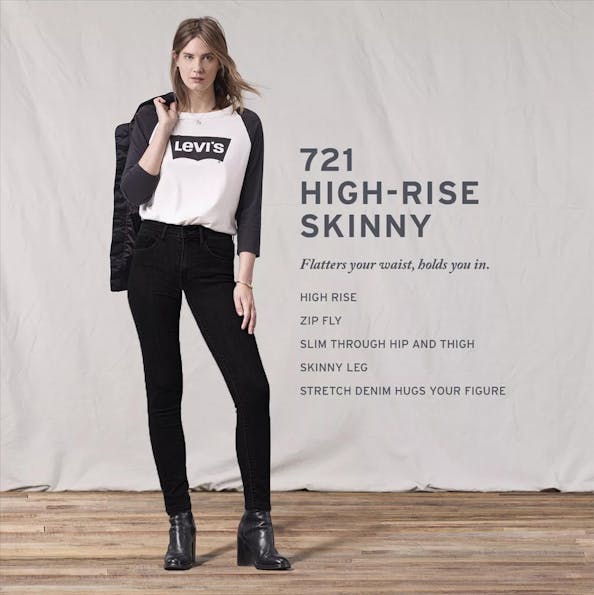 Levi's - Zwarte 721 skinny jeans