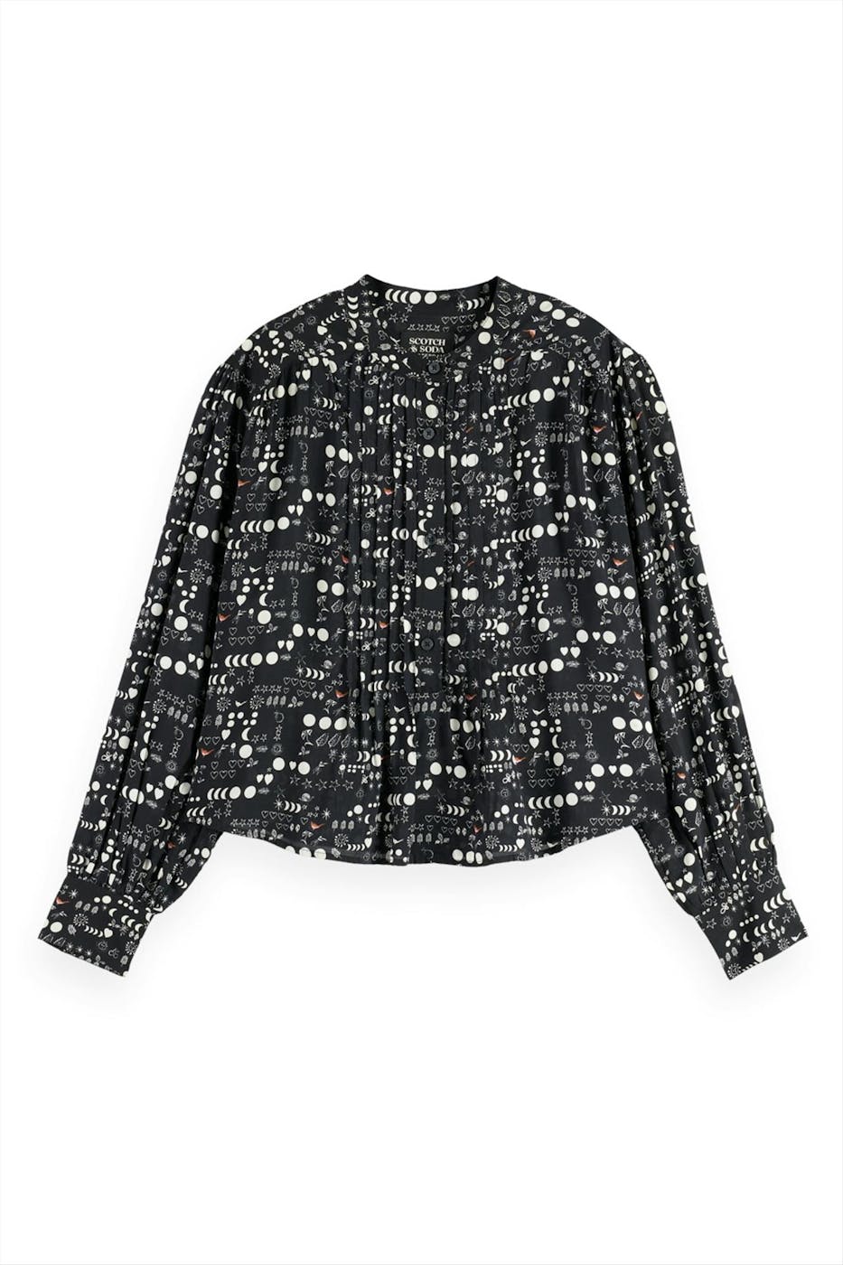 Scotch & Soda - Zwarte Moon Gardining blouse