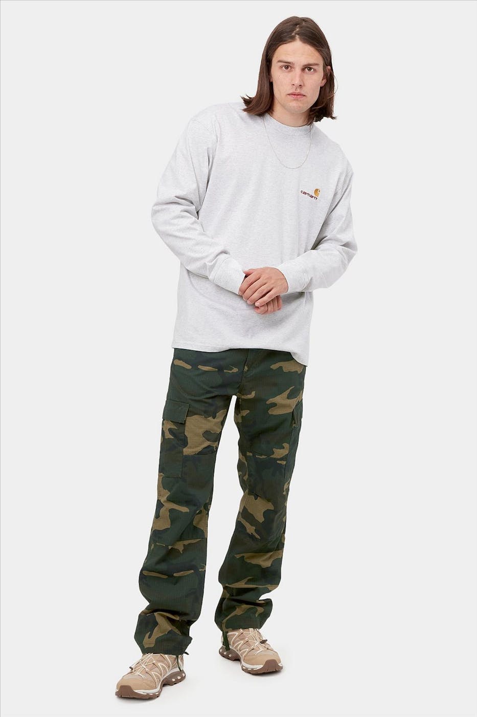 Carhartt WIP - Lichtgrijze American Script T-shirt