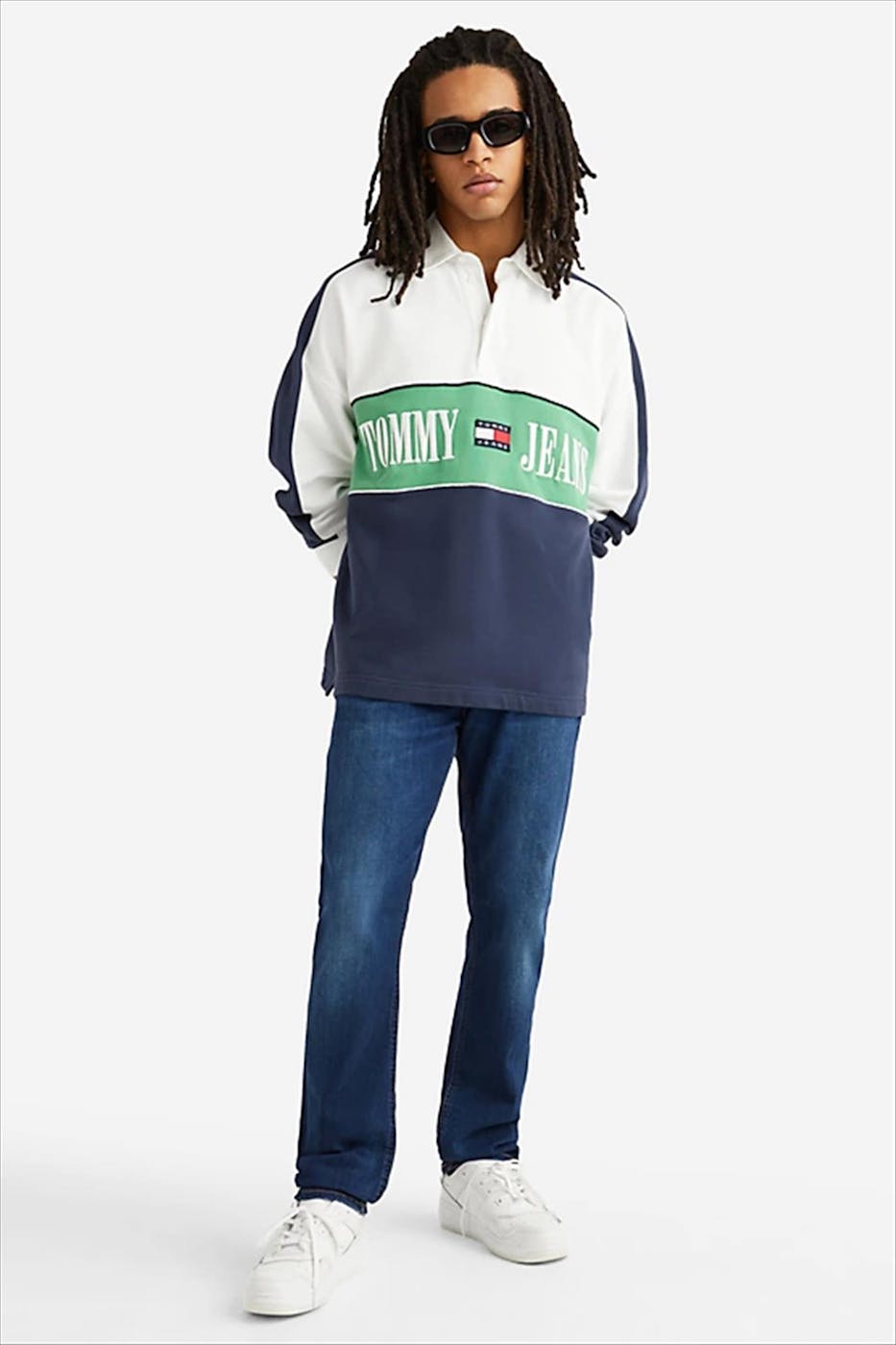Tommy Jeans - Donkerblauwe Ryan straight tapered jeans