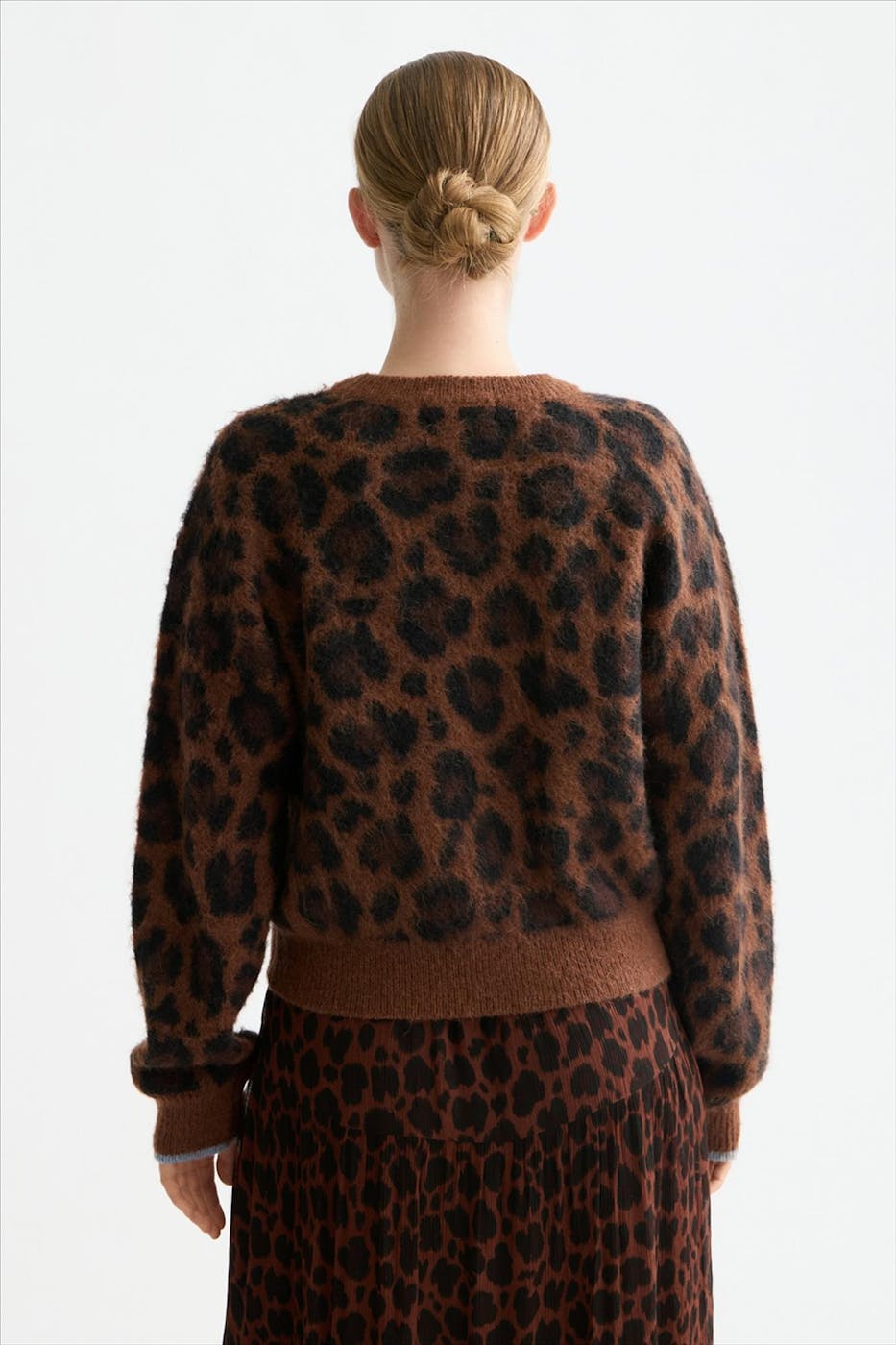 Scotch & Soda - Bruine Fuzzy Leopard trui