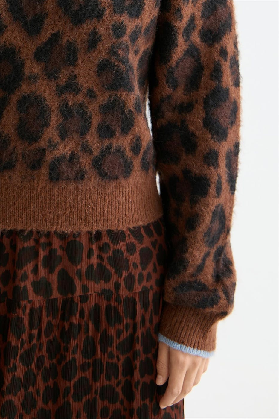 Scotch & Soda - Bruine Fuzzy Leopard trui