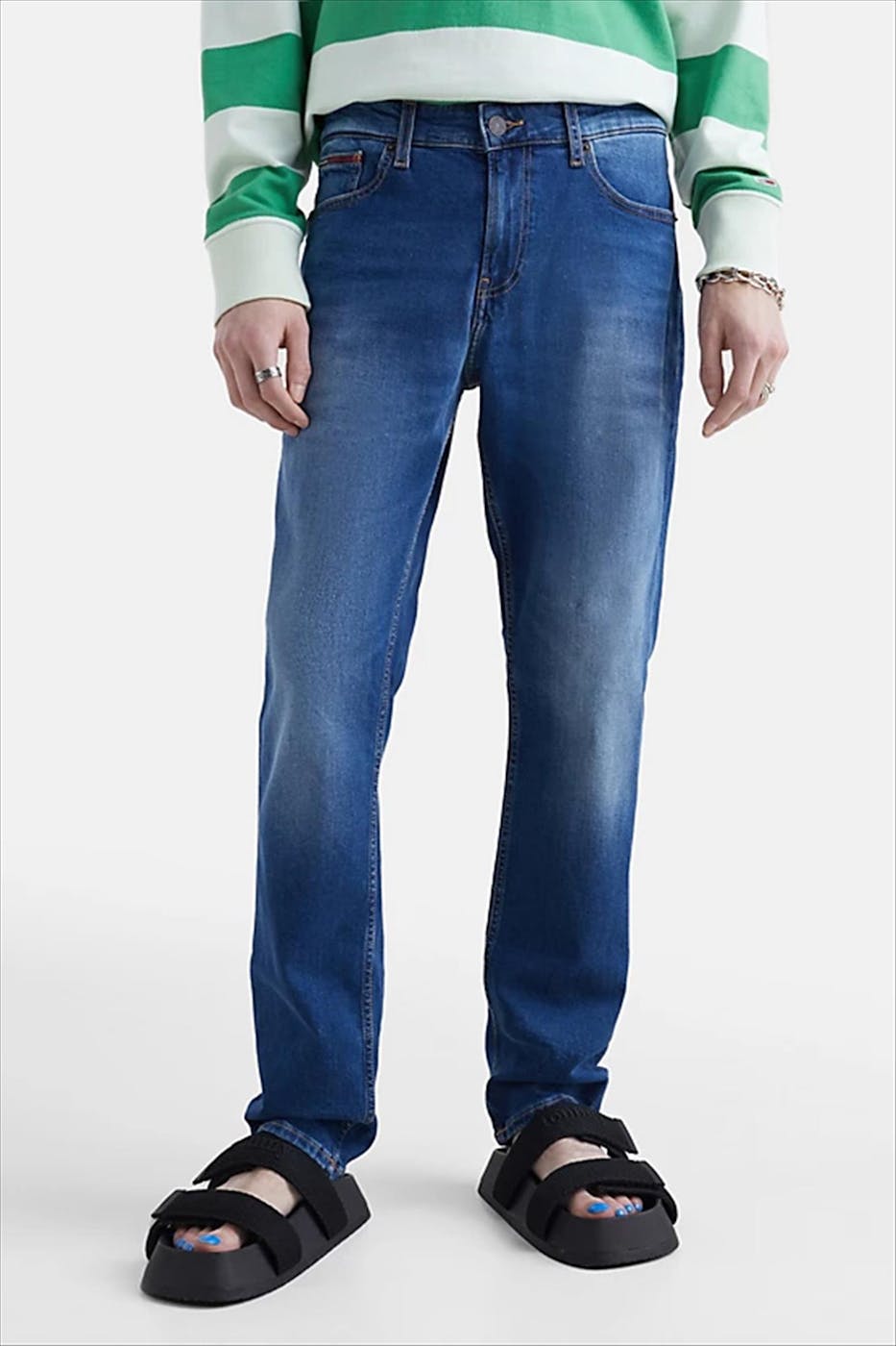 Tommy Jeans - Grijsblauwe Ryan straight tapered jeans