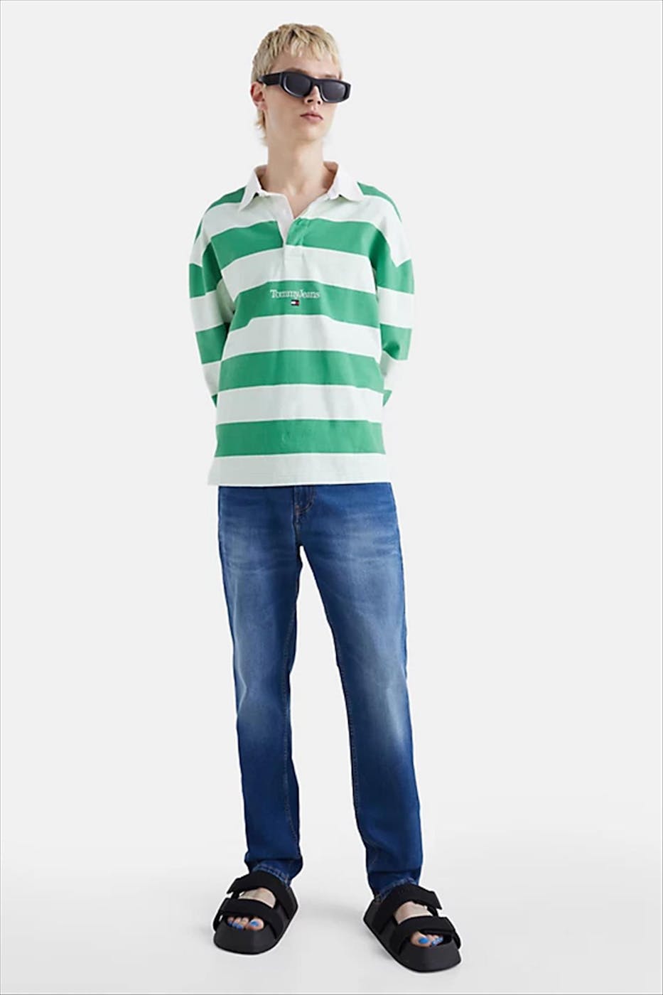 Tommy Jeans - Grijsblauwe Ryan straight tapered jeans
