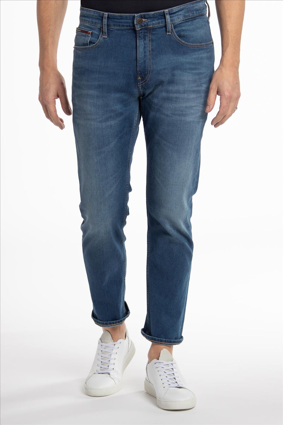Tommy Jeans - Grijsblauwe Ryan straight tapered jeans